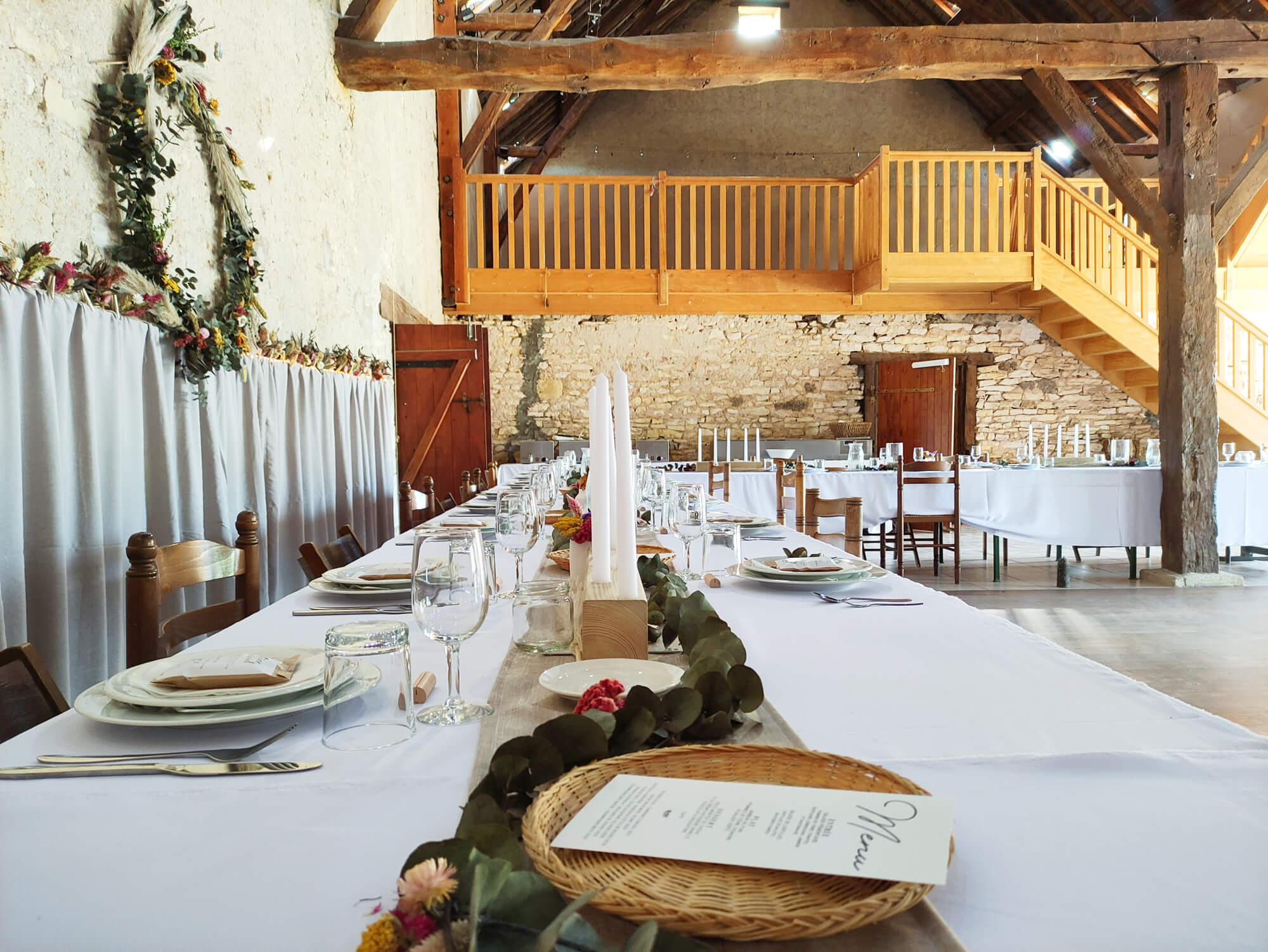 salle mariage champetre ferme florale